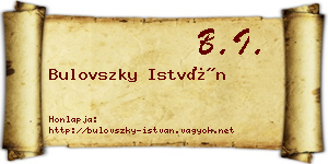 Bulovszky István névjegykártya